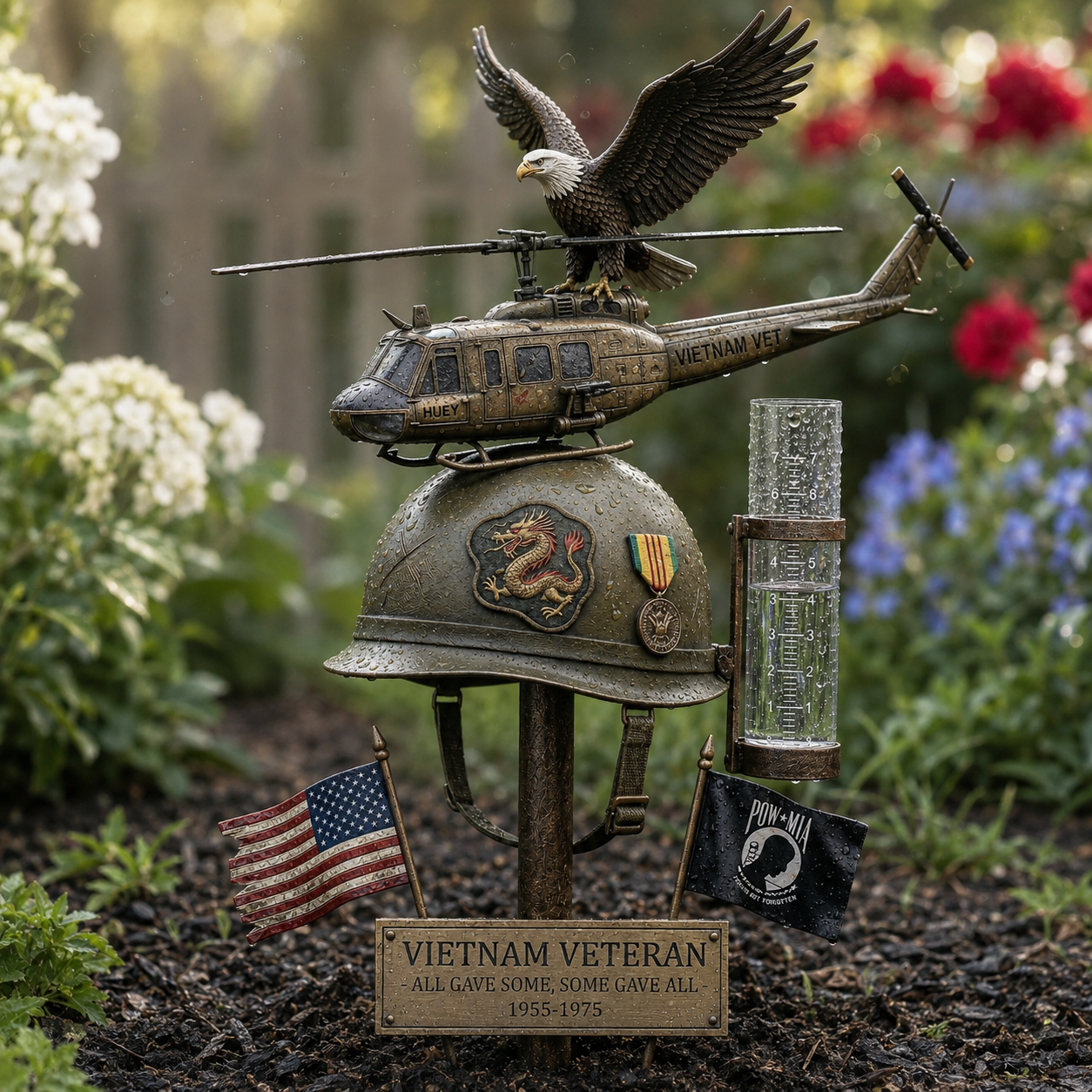 🚁Vietnam Veteran Memorial Rain Gauge🎁