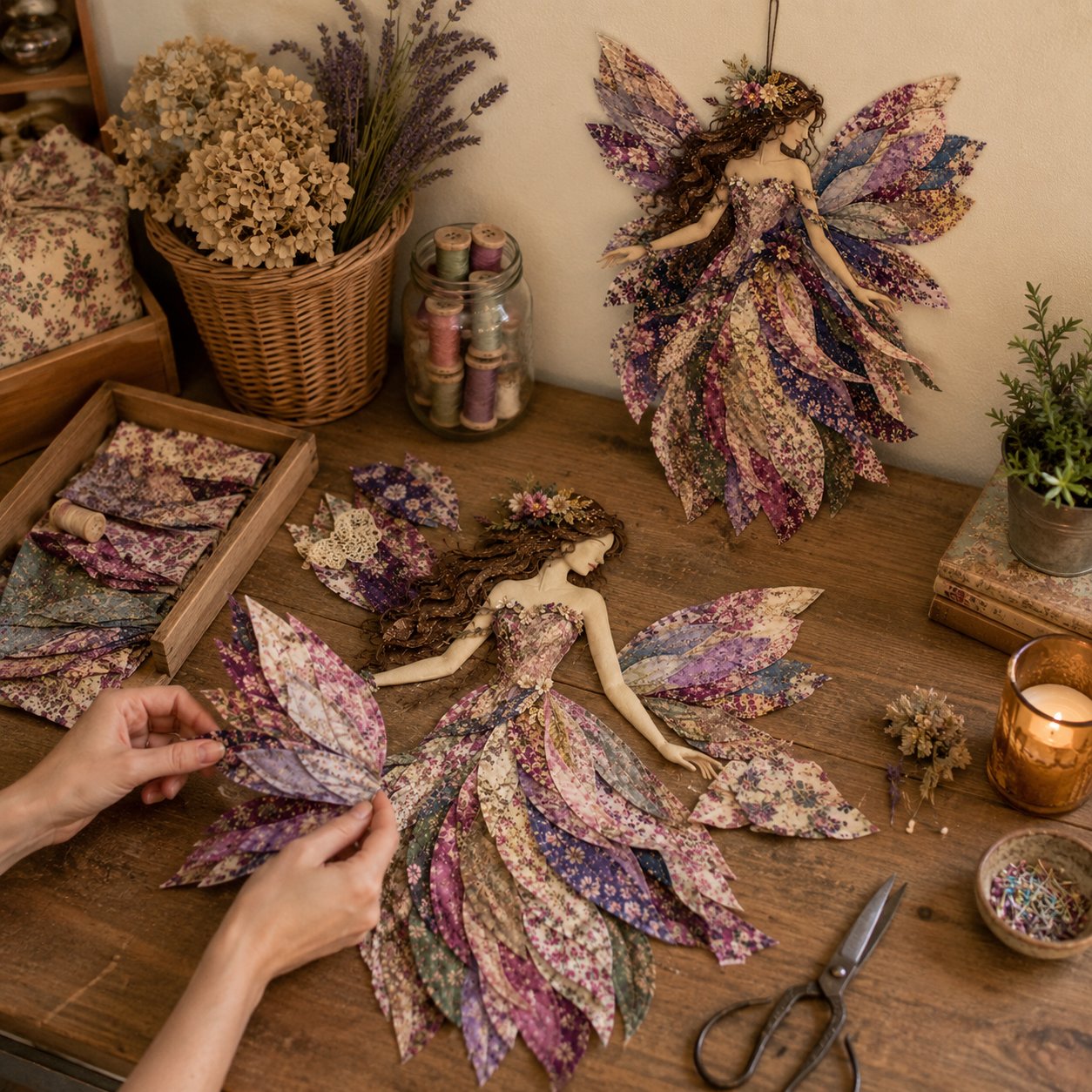 🧚‍♀️🌸 Premium Fairy Patchwork DIY Kit | Handmade Fantasy Wall Decor ✨