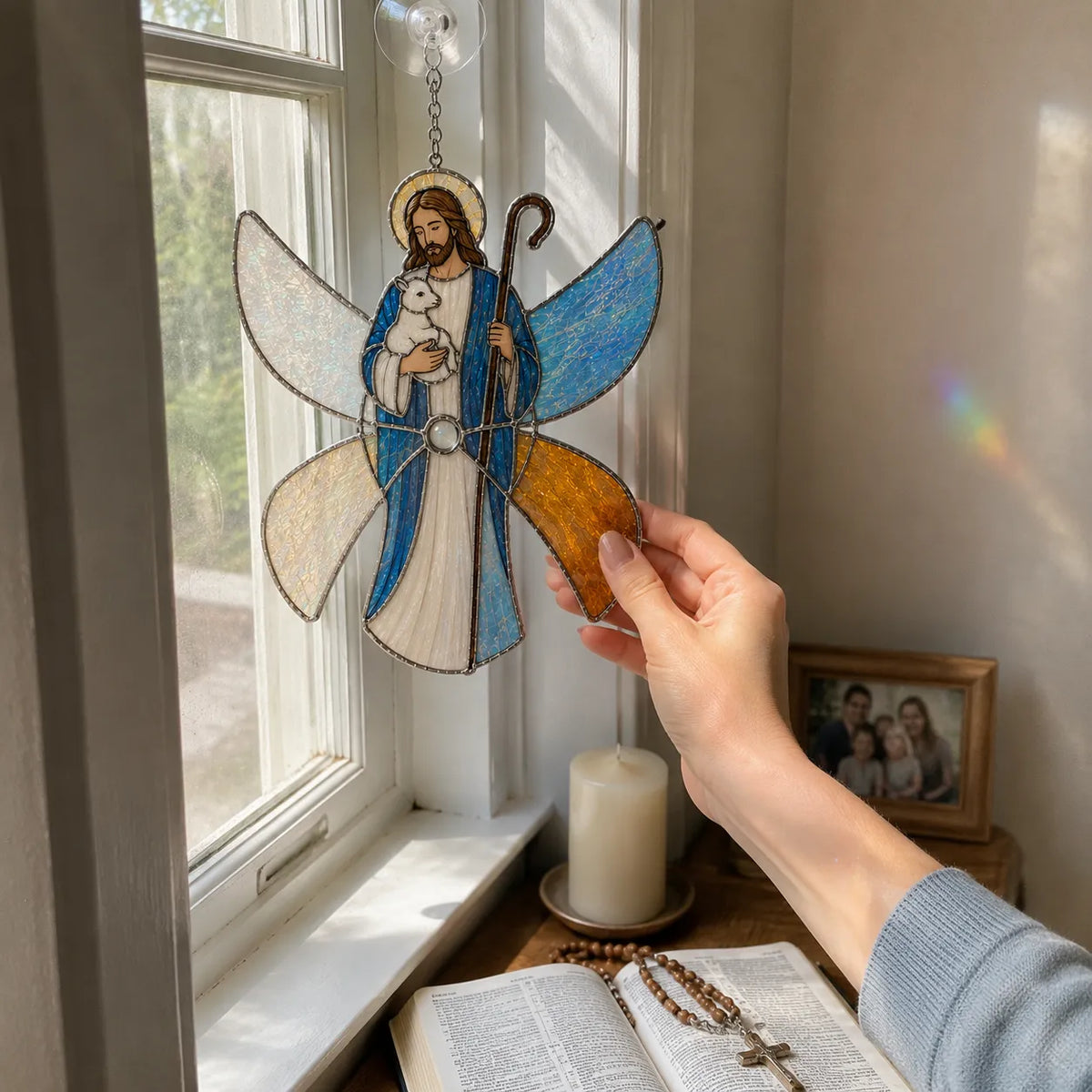 ⏳ Last Day 49% OFF – ✝️ Beginner-Friendly 3D Christian Iridescent Suncatcher DIY Kit | 6 Faith-Inspired Designs with Glass-Style Panels, Metal Frames, Hanging Chain, Tools & Step-by-Step Guide Included 💕