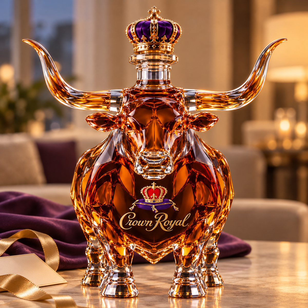 👑Crown Royal Texas Longhorns Whiskey Bottle