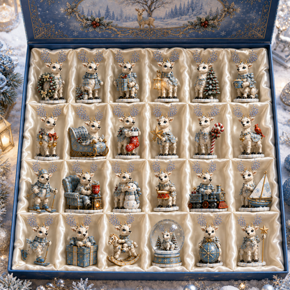 ✨24-Day Christmas Countdown Advent Calendar –Snowy Reindeer Ornament