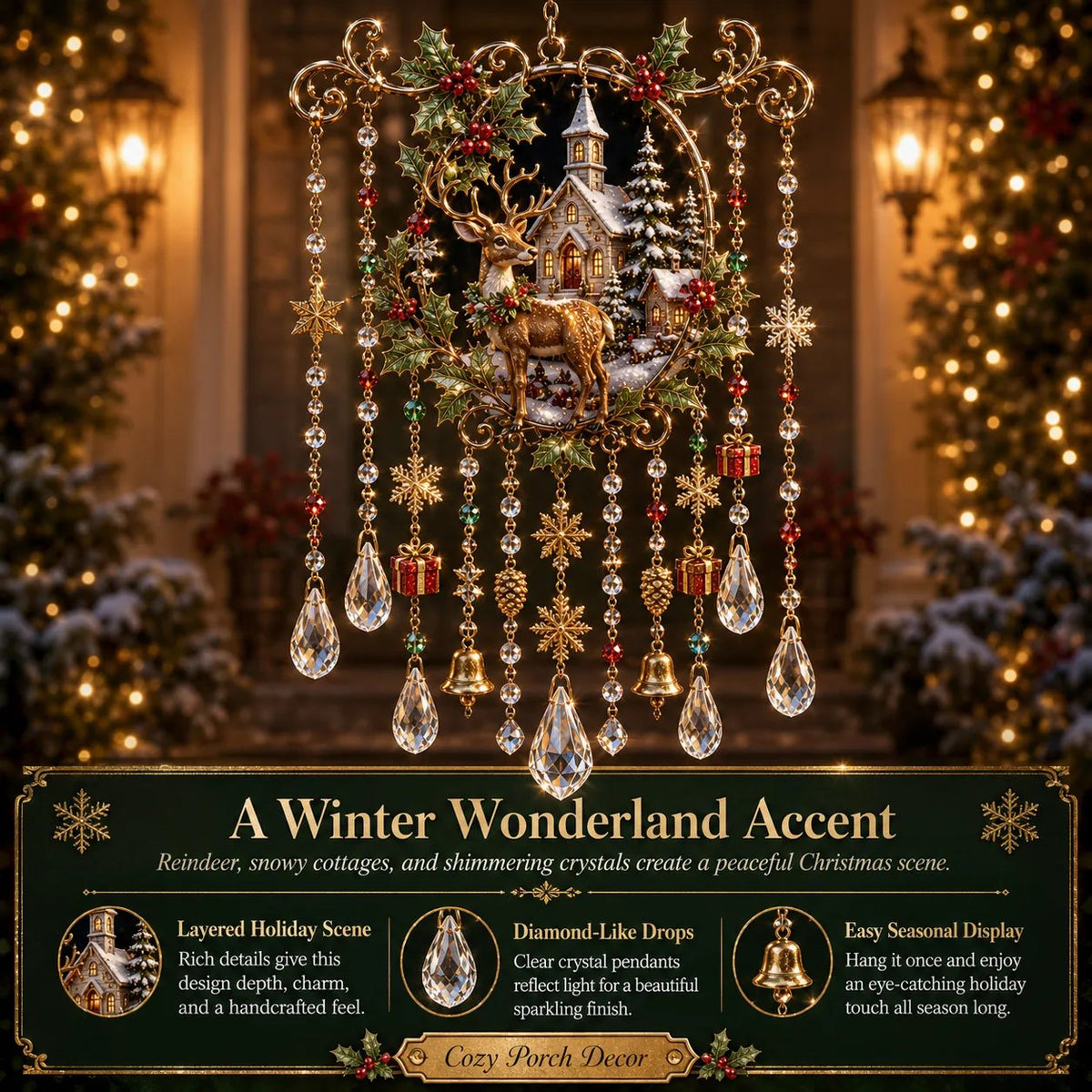 🎄🎐Handmade Christmas Stained Acrylic Window Hanging