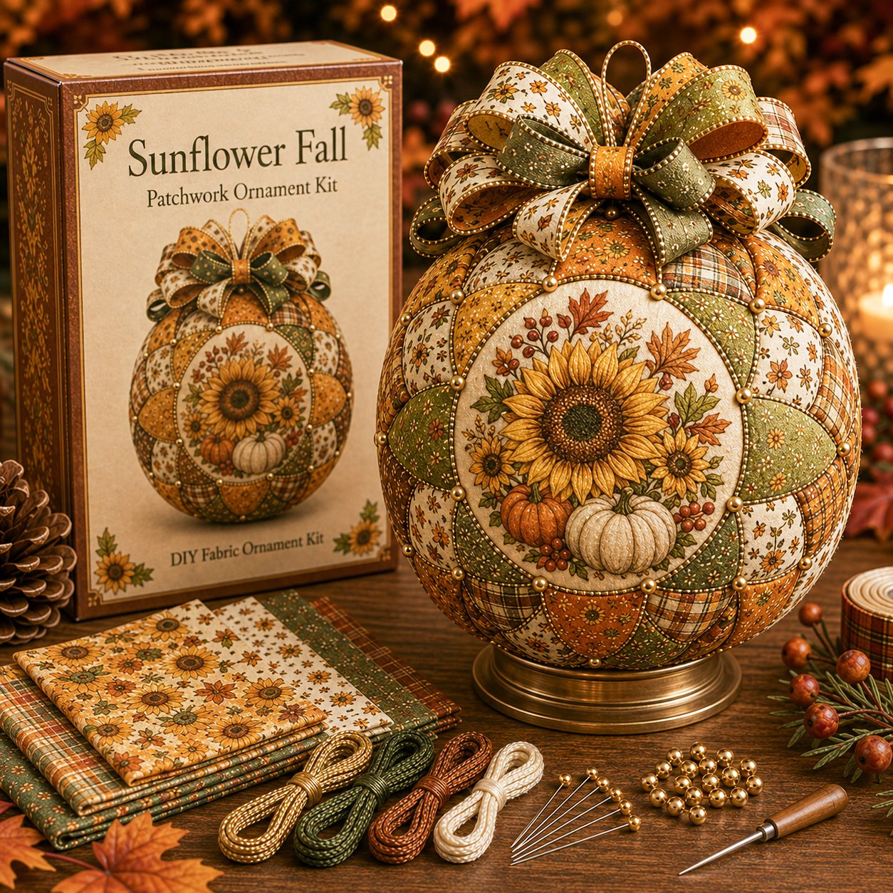 🍂 Autumn Thanksgiving Classics Patchwork Ornament DIY Kit