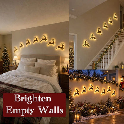 LED Reindeer Wall Decorations - Festive Christmas Lighting