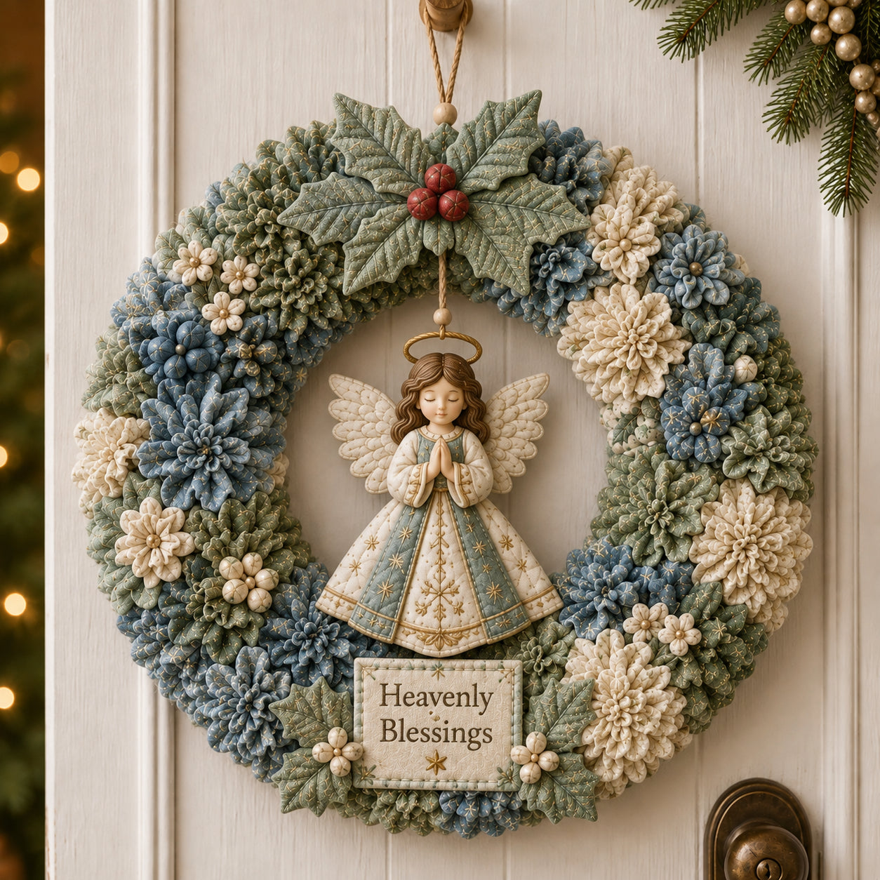 Angel Christmas wreath texture