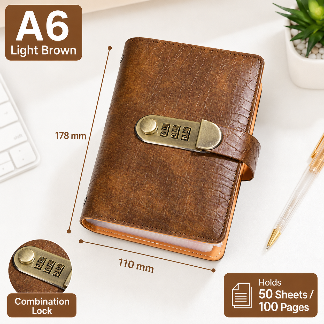 🔥 49% OFF – Lockable A6 Savings Notebook with 3-Digit Combination Lock 💰