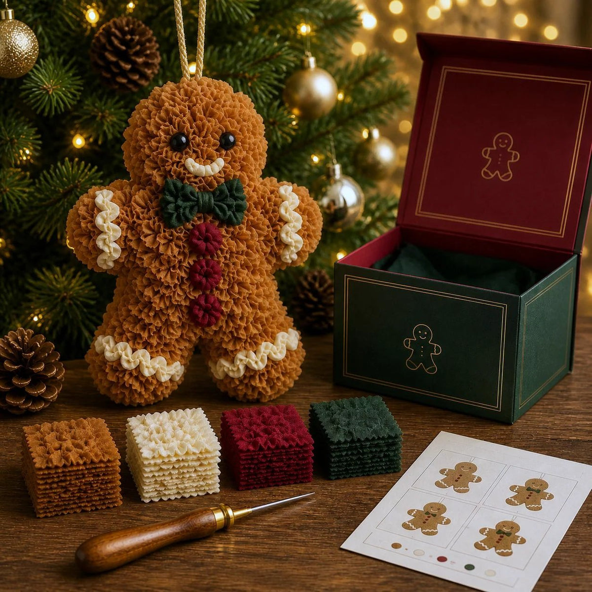 🎄🧵 Cozy Christmas Fabric Poke Ornament Kit – Create Your Own 3D Holiday Keepsake