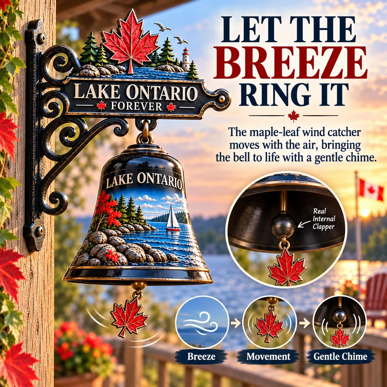 🍁 Lake Ontario Forever Hanging Bell 🔔