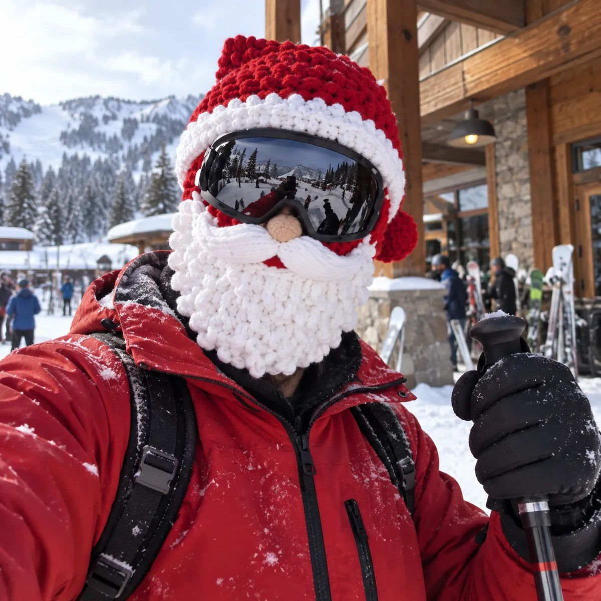 🎅🏂 3D Christmas Knit Ski Mask | 🌬️Warm Full-Face Cover in 3 Festive Styles for Ski Trips, Parties & Winter Adventures