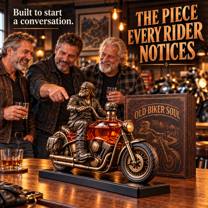 Old Biker Soul Motorcycle Whiskey Decanter