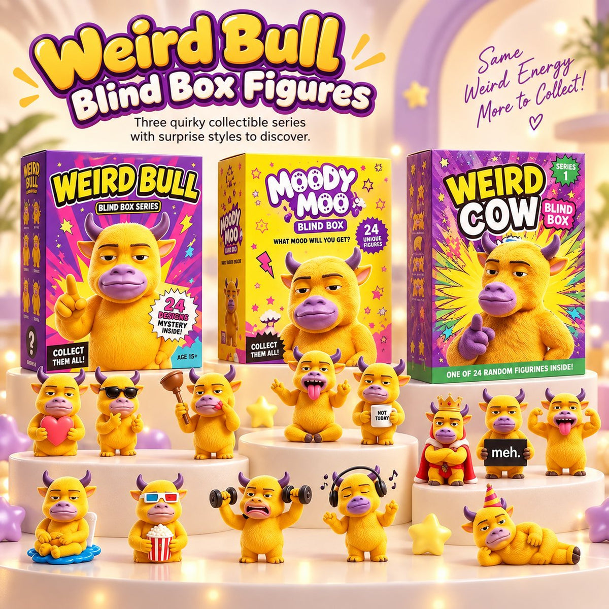 🐮 Crazy Cow Blind Box Figures