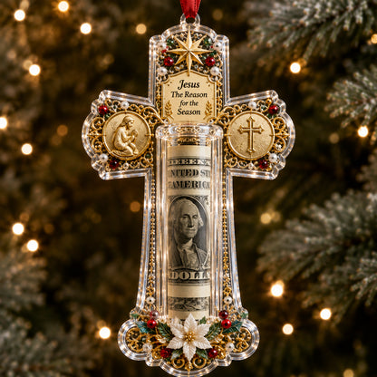 Christian Cash Gift Christmas Ornament – Faith-Inspired Money Holder Keepsake