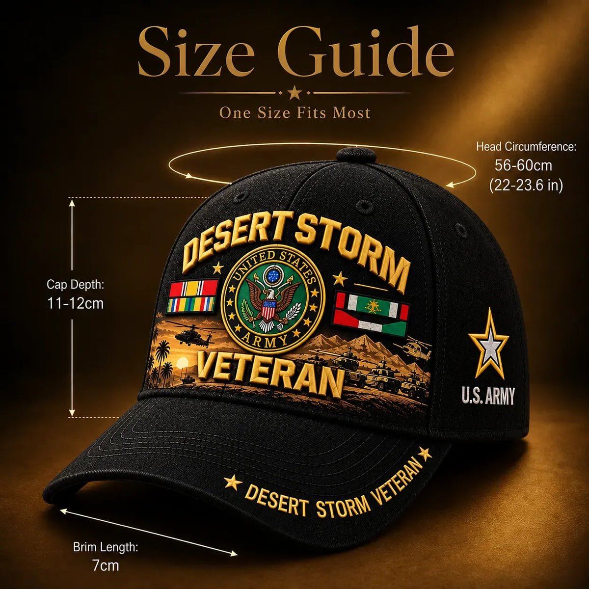 🎖️🇺🇸 Desert Storm 35th Anniversary Veteran Cap – Honoring Service, Brotherhood & Pride | 1991–2026
