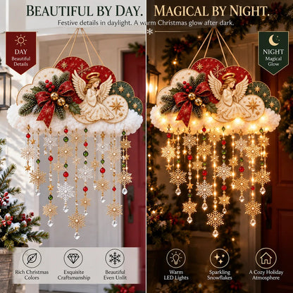 🔥✨ Angelic Christmas Snowfall Cloud – Lighted Hanging Holiday Decor☁️✨