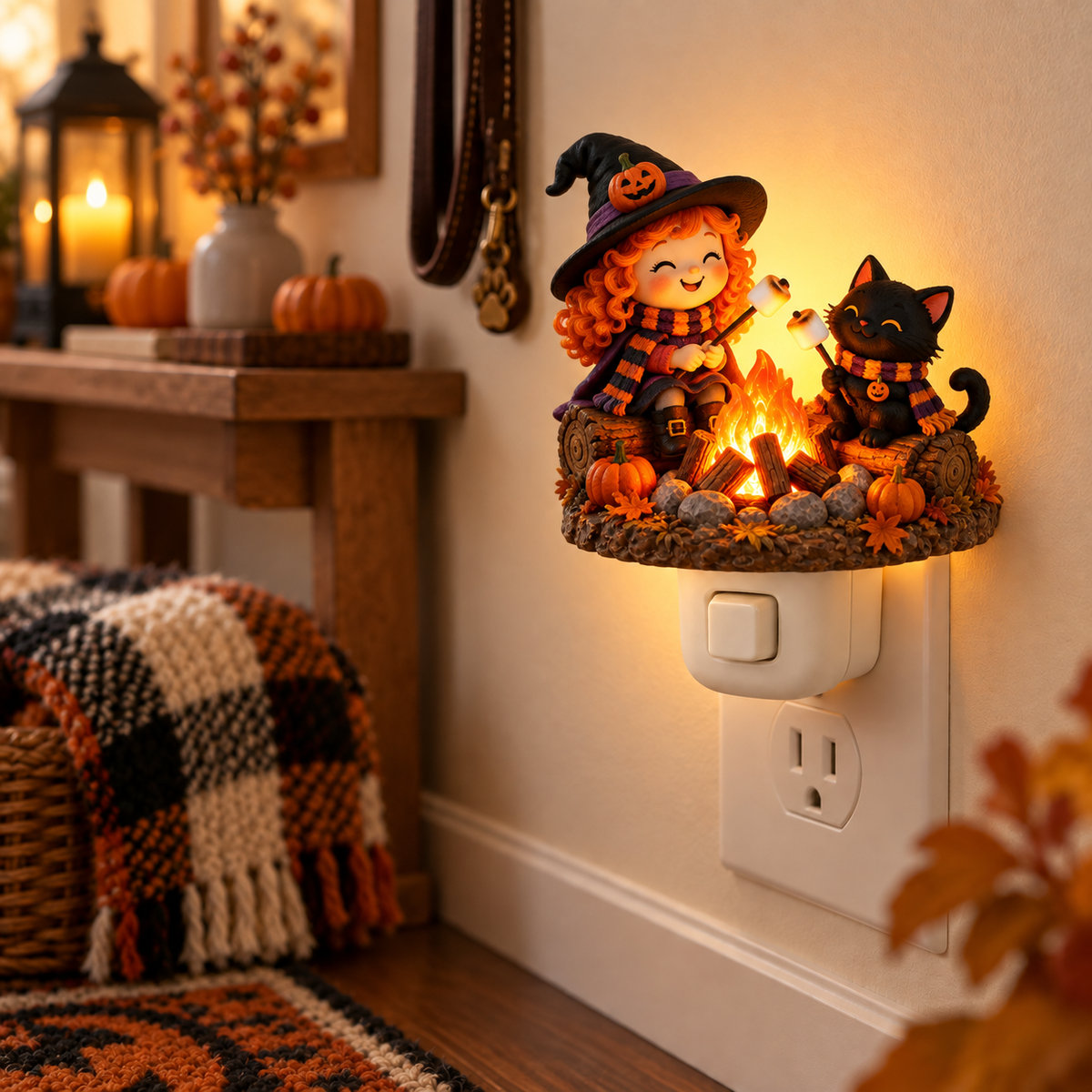 Campfire Companions™ Flickering Plug-In Night Light