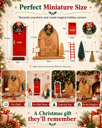 🎅 Magical Christmas Door Decoration – Create A Whimsical Holiday Wonderland At Home✨22 Pcs Red Foam Fairy Door Kit