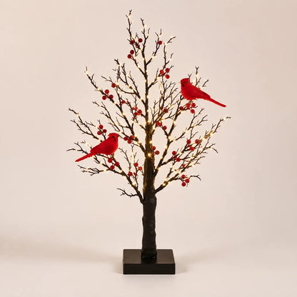 🎉✨ 2026 Vintage Glowing Cardinal Tree