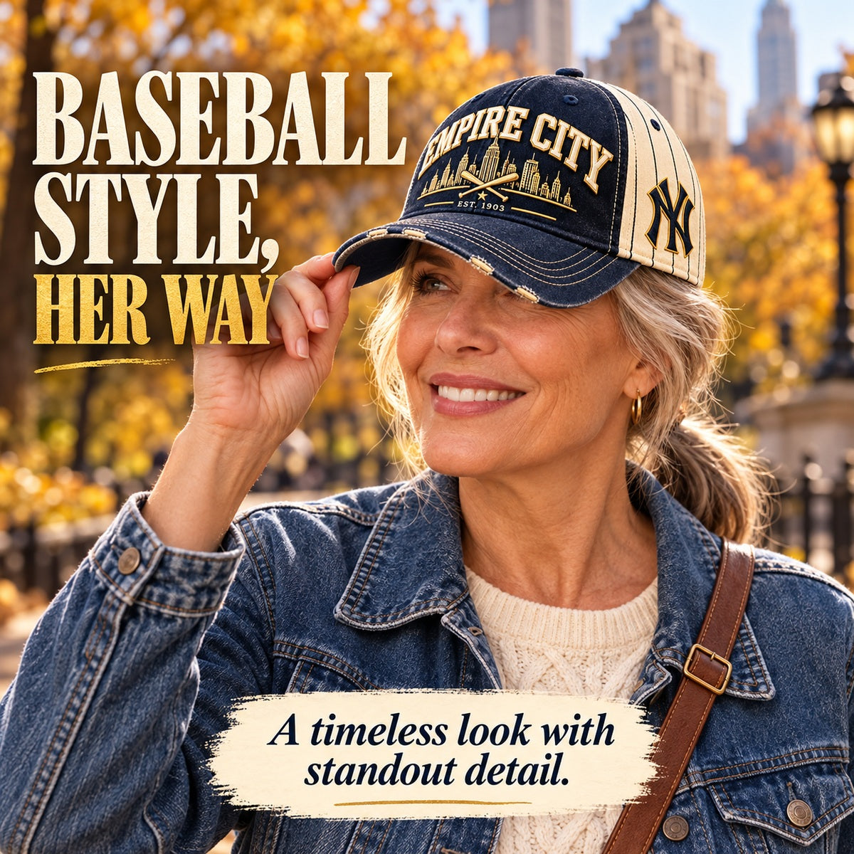 Classic baseball style, her way.