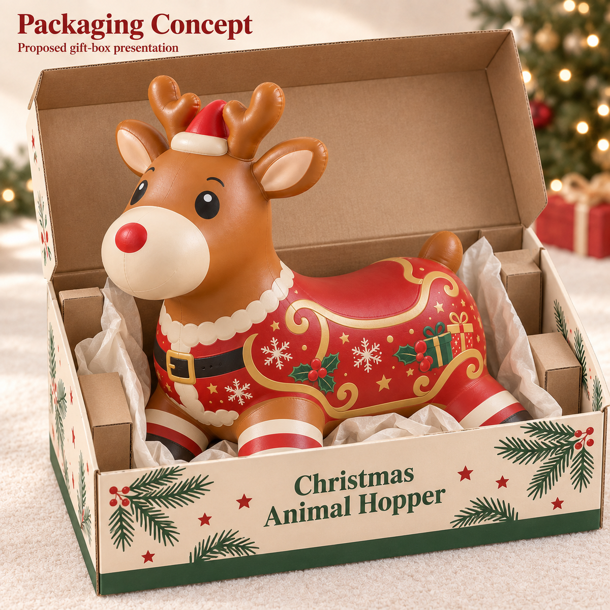 🎄 Christmas Animal Hopper – A Bouncy Ride-On Gift for Kids 🎁