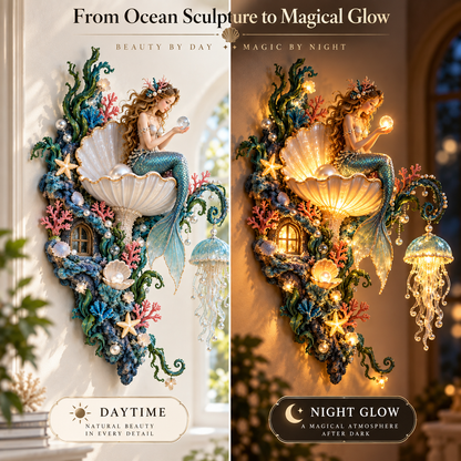 ✨ Mermaid Pearl Glow Wall Light – Ocean-Inspired Coastal Decor 🧜‍♀️🐚