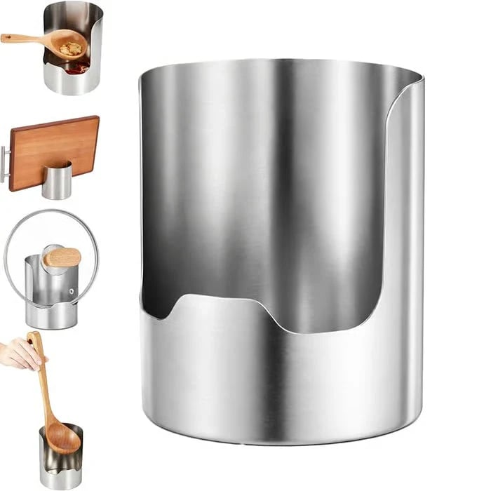 ✨ Stainless Steel Countertop Utensil Caddy & Pot Lid Rest – Rust-Resistant, 1-Pack