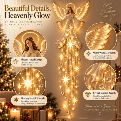 ✨🔥 Angel Blessing Starfall Wall Light™ – Heavenly Christmas Wall Decor