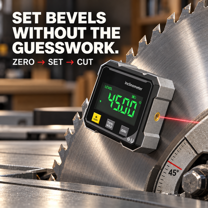 ⚙️ German Quality 4-Side Magnetic Digital Angle Gauge with Laser | Precision You Can Trust