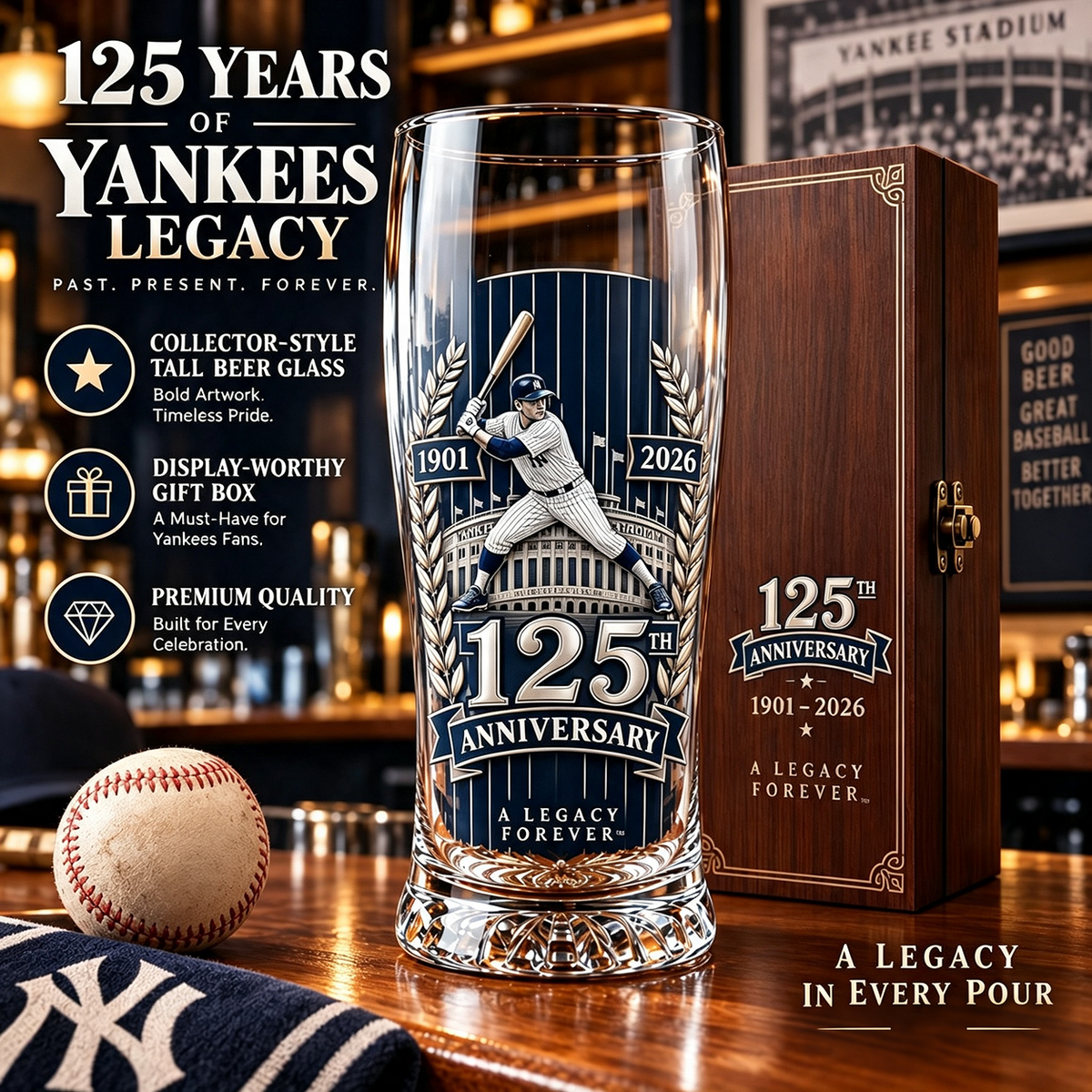 Let’s Go Tribe! 125th Anniversary Commemorative Pint Glass