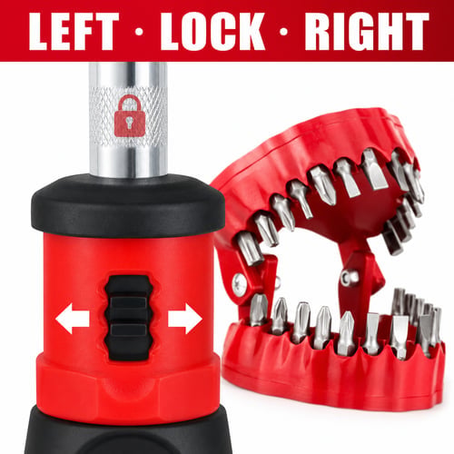 28-Piece Denture-Shaped Screwdriver Bit Set with Stubby Handle