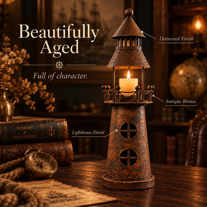 🕯️ Vintage Lighthouse Candle Lantern-Bring the Warm Glow of an Old Lighthouse Home🎁