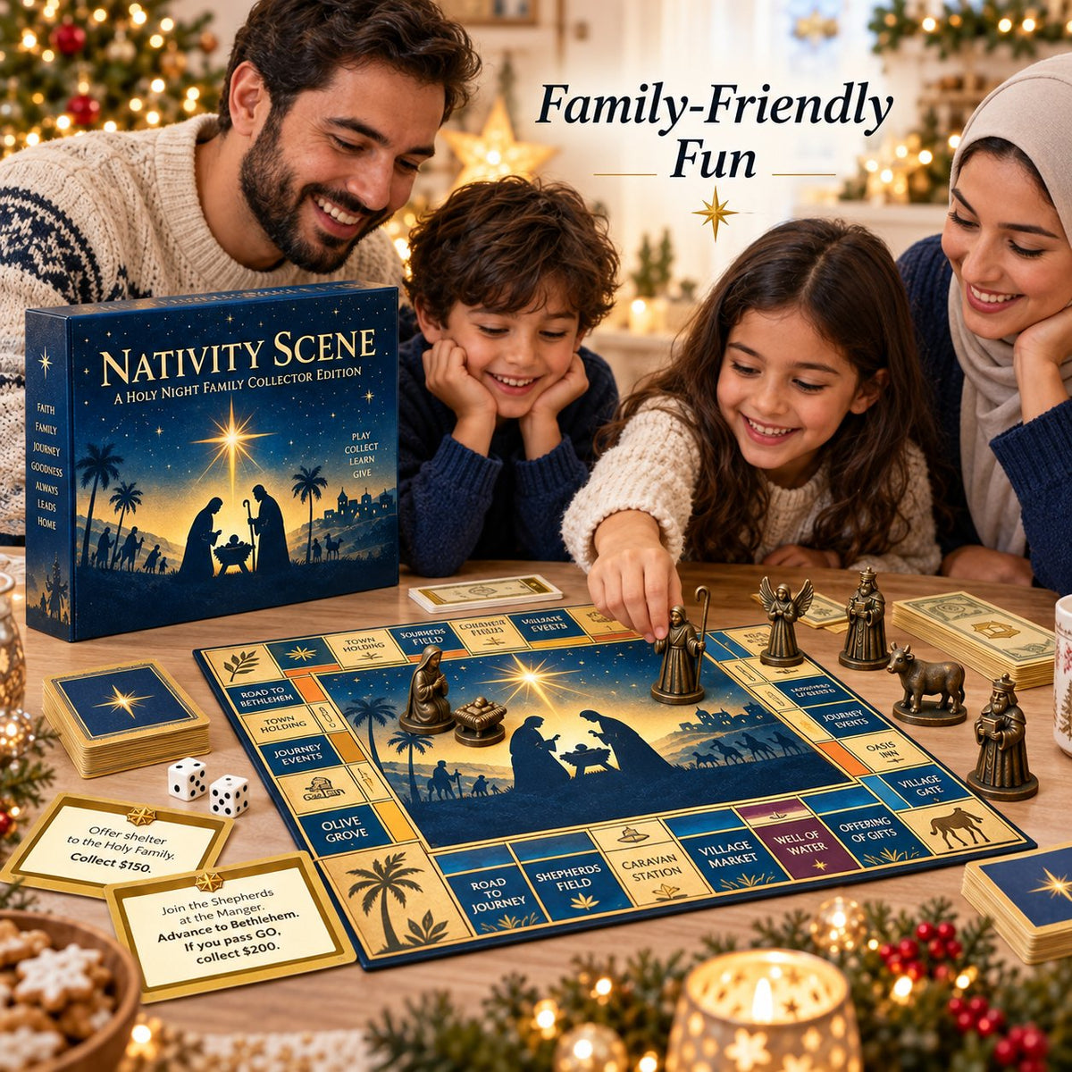 📜 Biblical Themed Monopoly Game | Detailed Nativity Characters, Perfect for Church Events & Family Holiday Memories