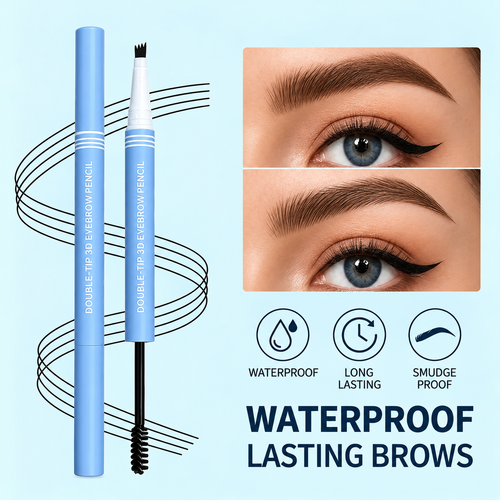 2-in-1 Waterproof Micro-Fork Eyebrow Pen-Tinted Gel Cosmetic🖌️
