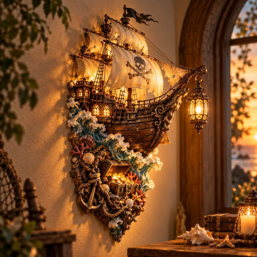 ⛵Ghost Ship Lantern – Light-Up Nautical Wall Decor