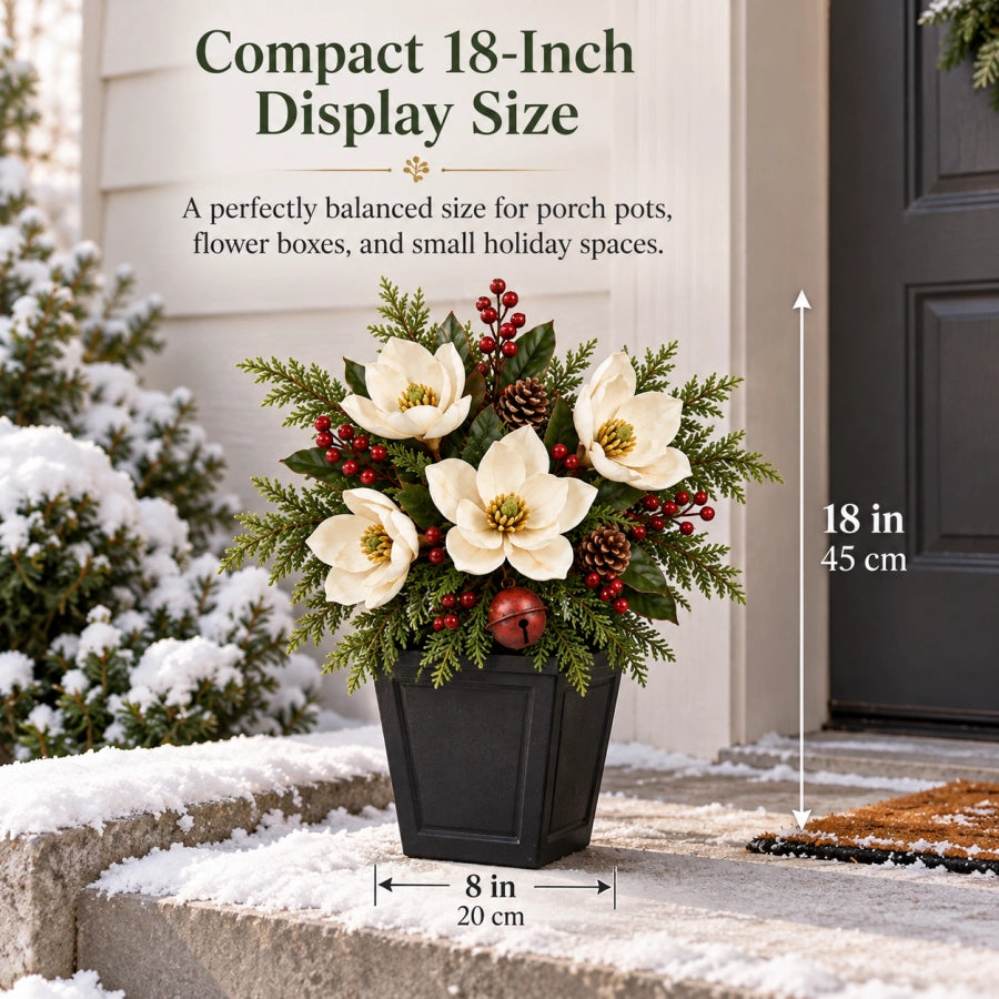 Vintage Magnolia Christmas Planter Pick