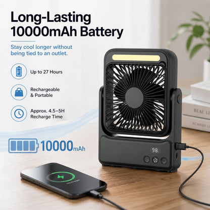 ⚡50% OFF TODAY🧲Rechargeable Magnetic Portable Fan With Light 🧊& Remote Control