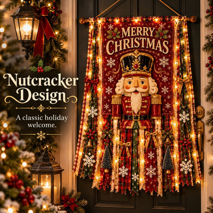 🎄 Beleuchteter Weihnachts-Türbanner – 68,6 × 127 cm, festliche Weihnachtsdekoration für Türen