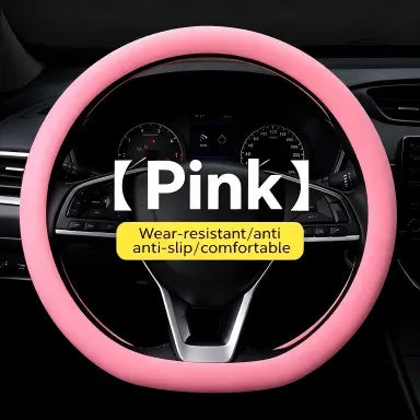 Universal Silicone Steering Wheel Cover – Non-Slip Soft Lychee Texture Auto Protector
