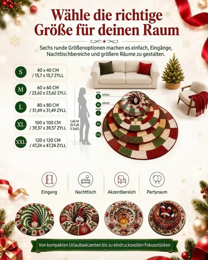 🎄3D-Weihnachtswichtel-Teppich mit optischer Täuschung | Lustige, festliche Must-have-Wohndeko⭐🏠🎁