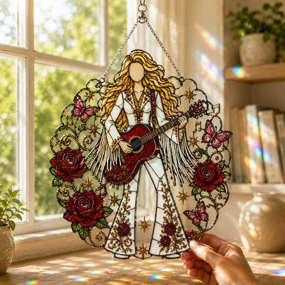 🎶✨Let the Music Shine – Country Music Inspired Stained Glass Suncatcher