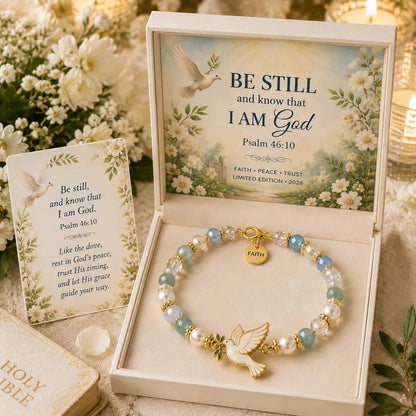 ✝️ Psalm 46:10 Faith Bracelet | Limited Edition 2026 Christian Jewelry with 7 Meaningful Nature Symbols, Gemstone-Style Beads & Scripture Gift Box