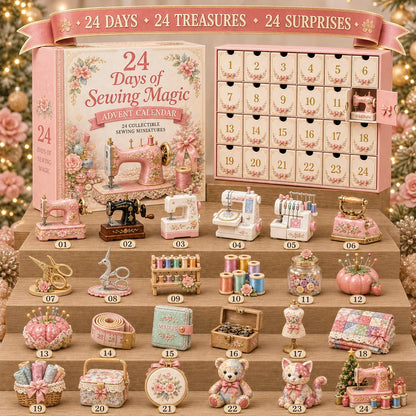 🧵24 Days Of Sewing Magic Advent Calendar | 24 Sewing-Inspired Miniatures for Craft Lovers, Quilters & Handmade Enthusiasts 🎁