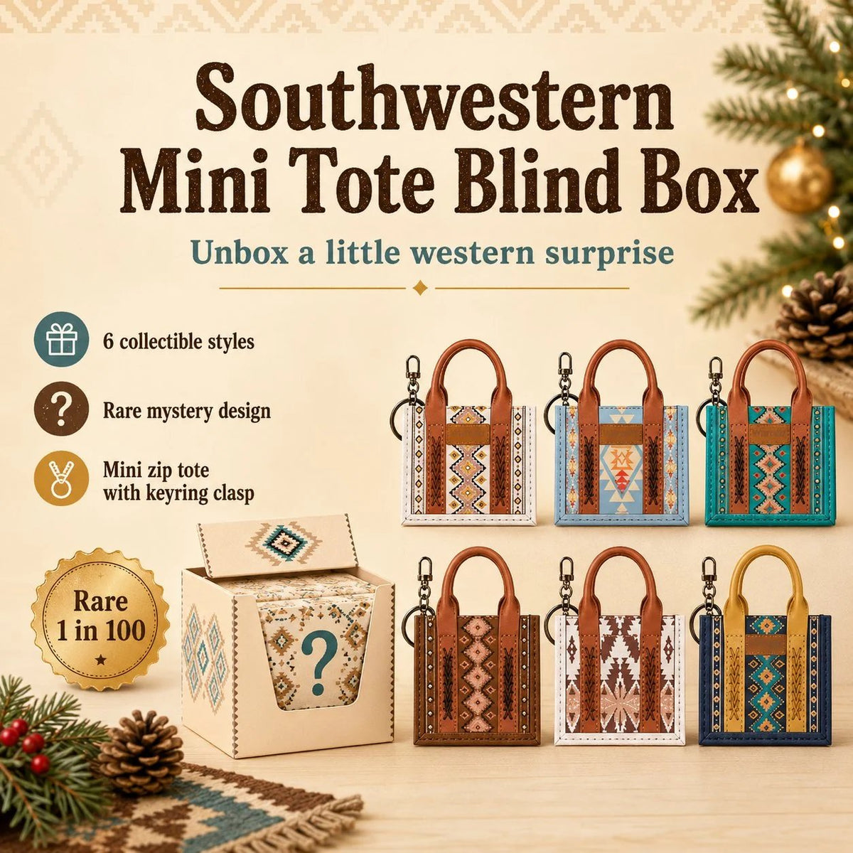 🔥HOT SALE🔥🤠Southwestern Mini Tote Blind Box – Unbox a Little Western Surprise