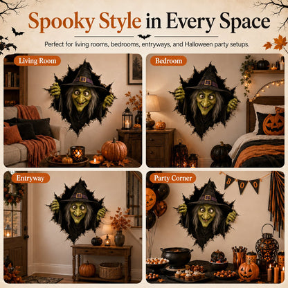 Halloween Witch Break-In 3D Wall Decal
