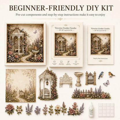 🌷 DIY 3D English Cottage Garden Shadow Box Kit
