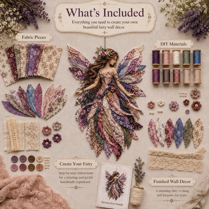 🧚‍♀️🌸 Premium Fairy Patchwork DIY Kit | Handmade Fantasy Wall Decor ✨