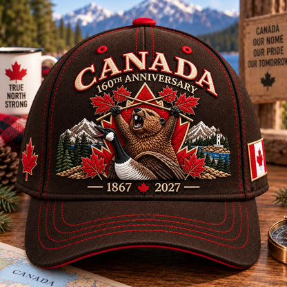 🍁🇨🇦 160 Years of Canadian Heritage – 1867–2027 Embroidered Commemorative Cap