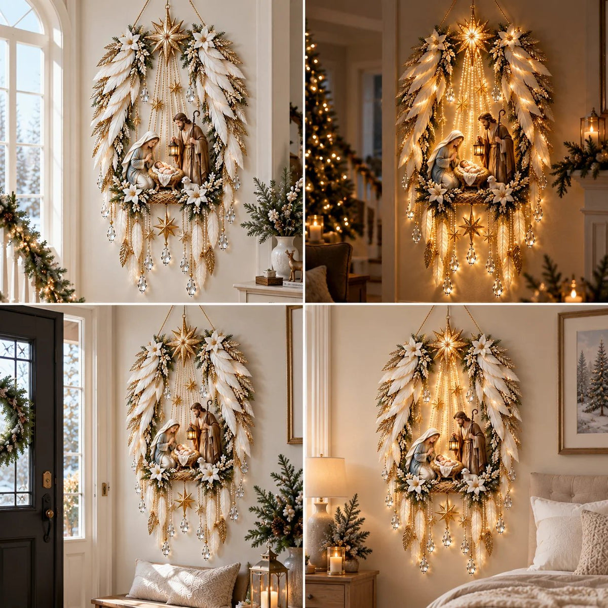 ✨👼 Heavenly Angel Wings Nativity Light✨ – Lighted Christmas Wall Decor  ✈️