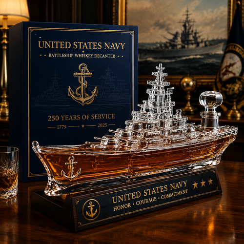⚓ Navy Battleship Whiskey Decanter