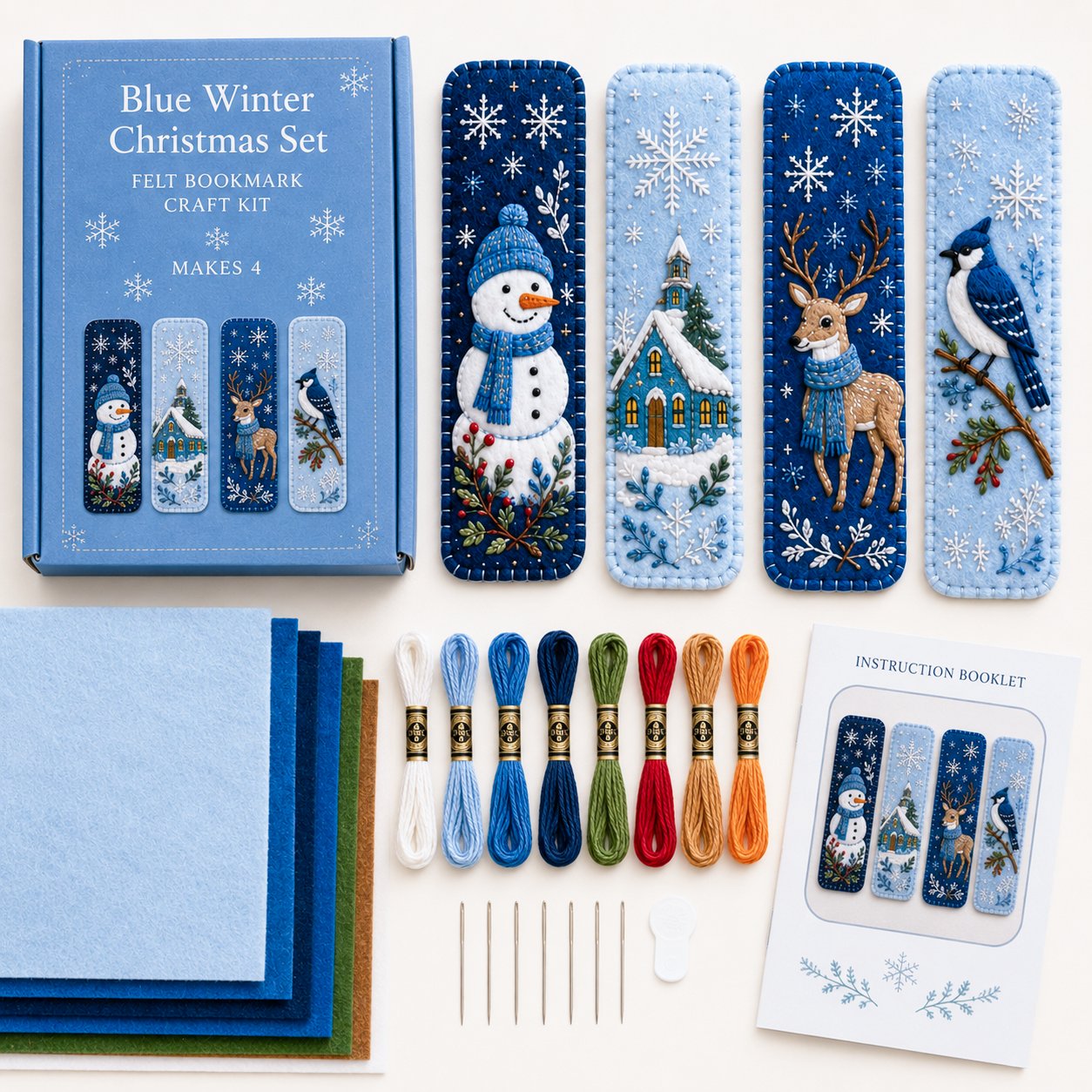 ⏳ Last Day 49% OFF – 🎄 DIY Felt Embroidery Bookmark Kit