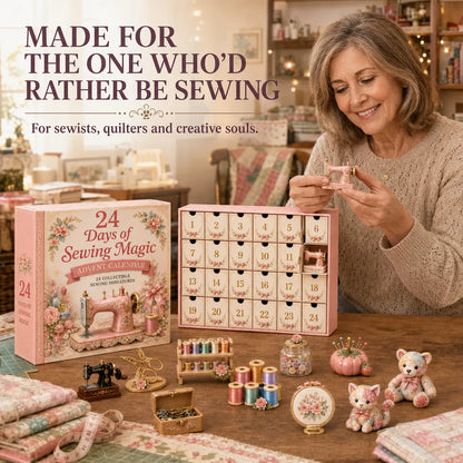 🧵24 Days Of Sewing Magic Advent Calendar | 24 Sewing-Inspired Miniatures for Craft Lovers, Quilters & Handmade Enthusiasts 🎁